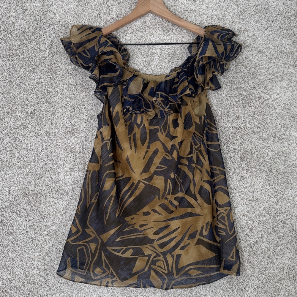 LAUREN RALPH LAUREN RUFFLE OFF SHOULDER BLOUSE SZ 8